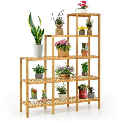 5-Tier Bamboo Plant Holder Stand Plant Shelf Storage Organizer Display Rack (1/5)