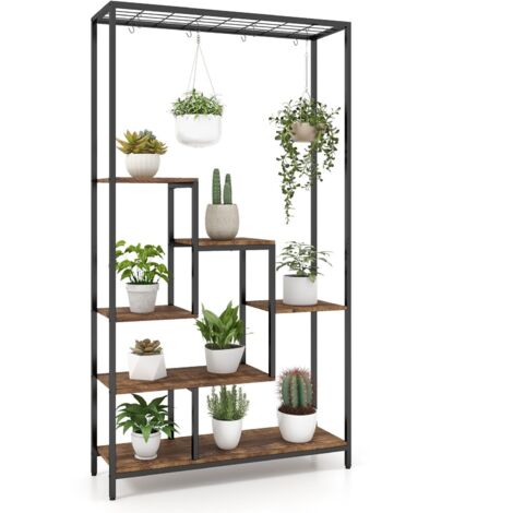 6-tier Tall Plant Stand 180cm Metal Indoor Corner Plant Shelf Display Rack (1/5)