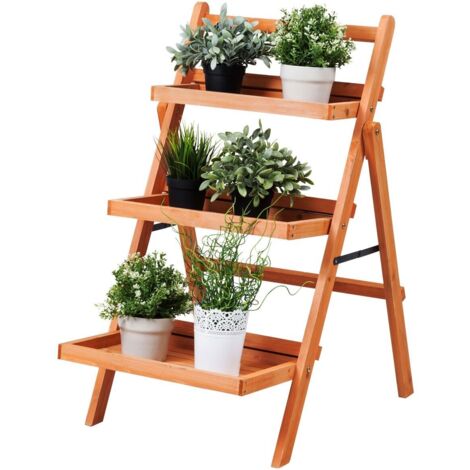3-Tier Plant Stand Outdoor Indoor Foldable Flower Racks Display Shelf (1/5)