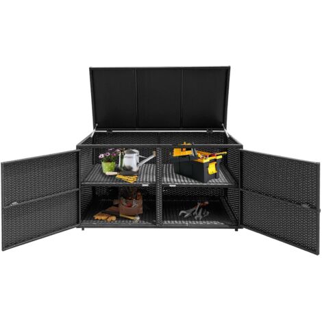Outdoor PE Wicker Storage Box 330L Garden Patio Storage Container