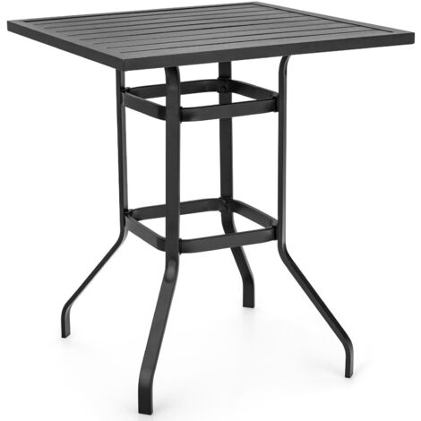 81cm Patio Bar Height Table Outdoor Steel Square Bar Height Bistro Table Garden (1/5)