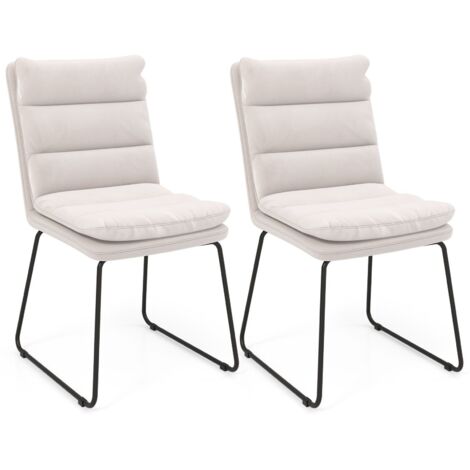 2Pcs Leisure Chair Upholstered Accent Chair Home Wood Lounge Sofa Chair