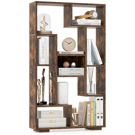 120cm Tall Bookshelf Modern Geometric Bookcase Book Storage Organizer (1/5)