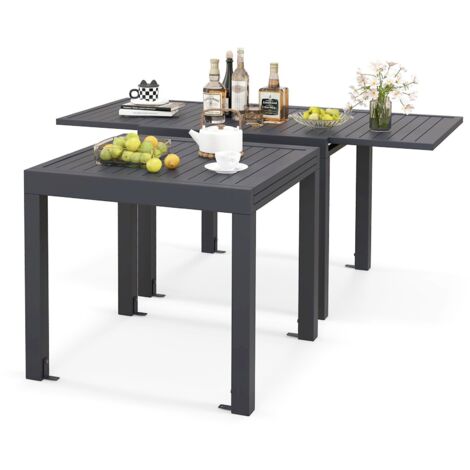 Patio Dining Table 80-160cm Adjustable Aluminum Dining Table 4-6 Person (1/5)