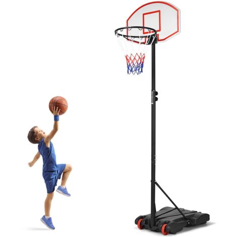 Portable Basketball Hoop Kids Adults Adjustable Basketball Stand w/Wheel (1/5)