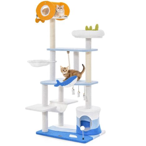 Tall Large Cat Tree Tower Multi-level Cat Activity Center w/ Spring Ball