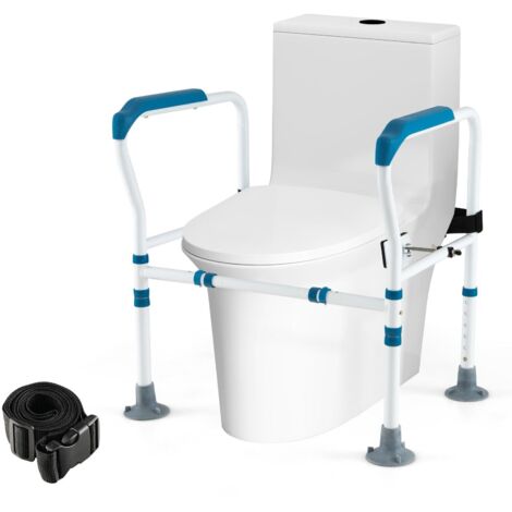 Foldable Toilet Safety Frame Height & Width Adjustable Toilet Handrail Support (1/5)