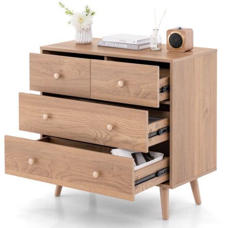 4-Drawer Chest Storage Cabinet Dresser Freestanding Organizer Anti-tripping (1/5)