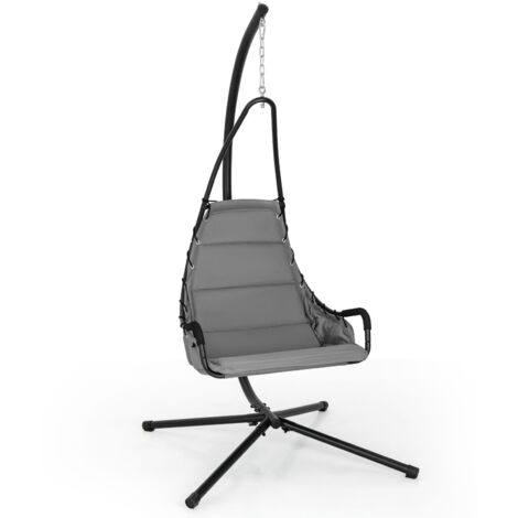 Hanging Swing Chair W/ Heavy-Duty Metal Stand Hammock W/Extra Large Padded Seat (1/5)