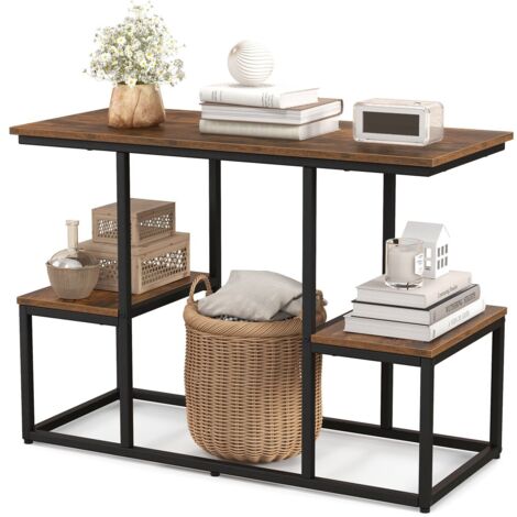 Rustic TV Console Table for 50 Inches TVs Industrial Sofa Table Rack (1/5)