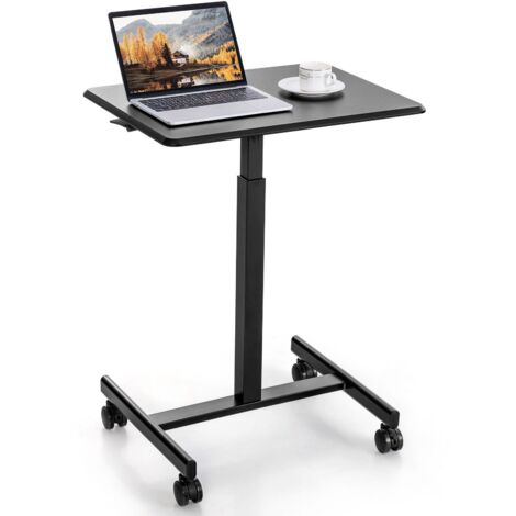 Mobile Standing Desk Height Adjustable Rolling Laptop Desk Overbed Table (1/5)