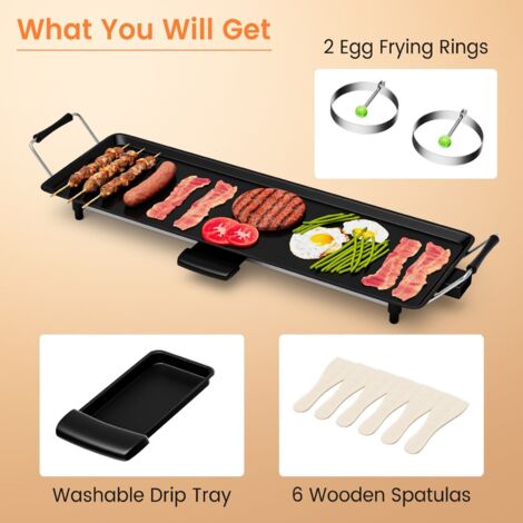 Electric XL Teppanyaki Table Grill 73 x 23CM Non-Stick Griddle BBQ