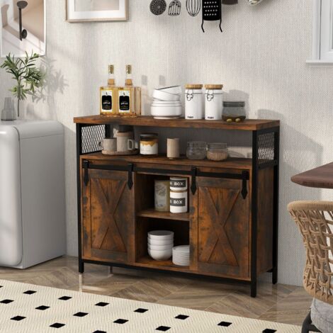 Buffet Cabinet Farmhouse Coffee Bar Cabinet Kitchen Storage Sideboard