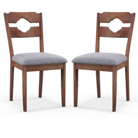 Set of 2 Dining Chairs Armless Upholstered Rustic Kitchen Side Chair