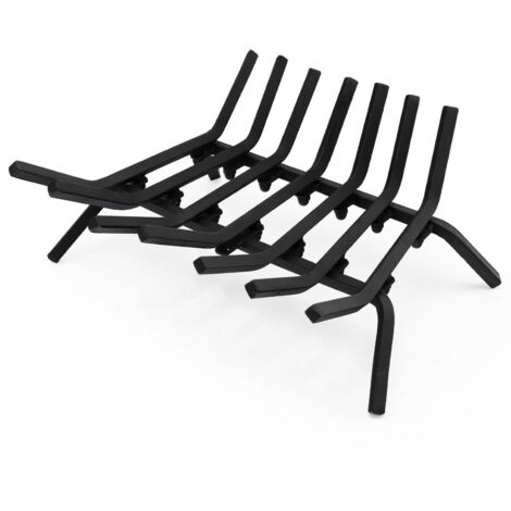 V Shape Fireplace Grate Heavy-Duty Iron Fireplace Log Holder w/ Seven Steel Bars (1/5)