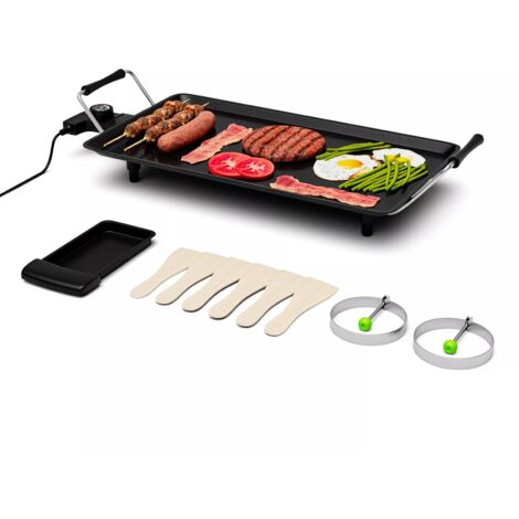 Electric Teppanyaki Table Grill 48 x 27CM Non-Stick Griddle BBQ Hot Plate 2000W