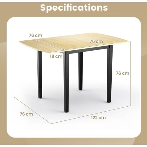 Folding Dining Table Drop Leaf Tables Home Wood Kitchen Table with Foot Pad