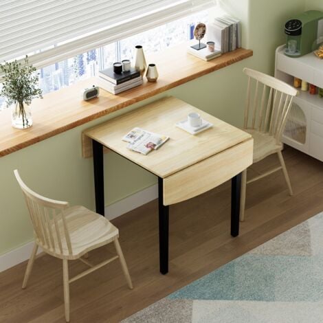 Folding Dining Table Drop Leaf Tables Home Wood Kitchen Table with Foot Pad