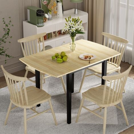 Folding Dining Table Drop Leaf Tables Home Wood Kitchen Table with Foot Pad