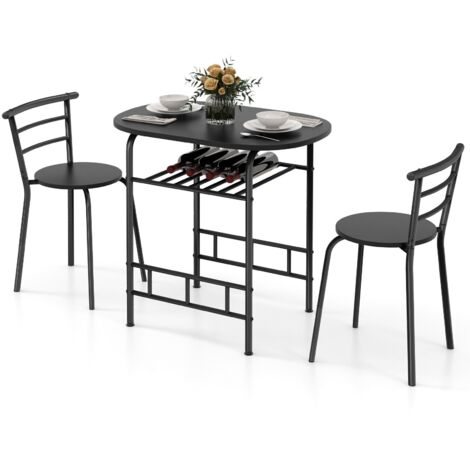 3-Piece Dining Table Set Kitchen Breakfast Nooks Table and Chairs (1/5)