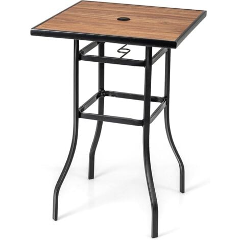 Patio Bar Table 70cm Outdoor Square Tabletop Bar Height Table