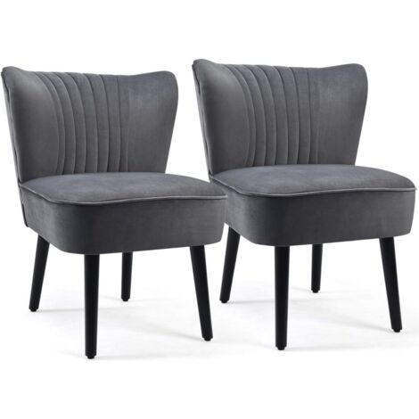 Velvet Accent Chair Set of 2 with Ergonomic High Back & Wide Padded Seat