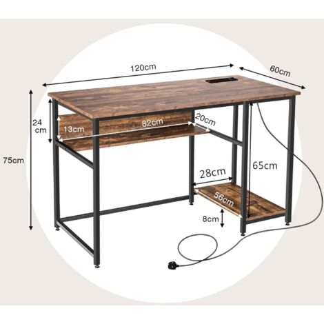 120CM Computer Workstation with Storage Shelf & CPU Stand