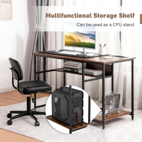 120CM Computer Workstation with Storage Shelf & CPU Stand