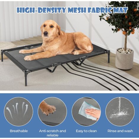 132cm Elevated Dog House for Large Breeds w/ Ventilated Windows & Removable Cover for Indoor Outdoor