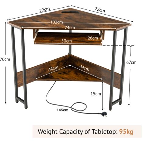 COSTWAY Corner Desk Small Computer Desk Triangle Laptop Workstation