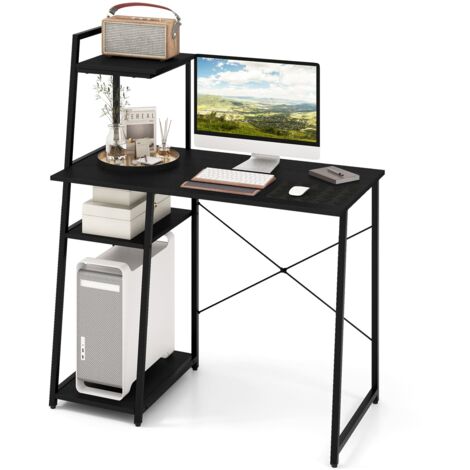 COSTWAY Home Office Desk Computer Desk PC Laptop Workstation-Black (1/5)