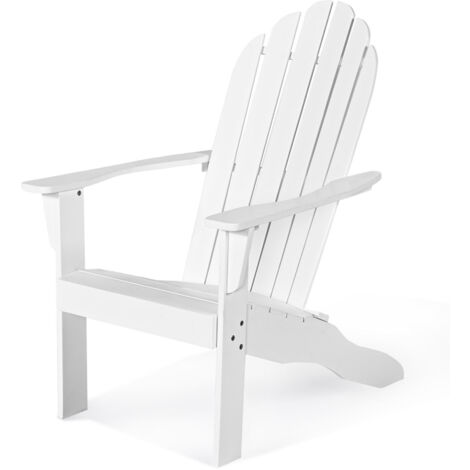 COSTWAY Garden Adirondack Chair Acacia Wood Patio Adirondack Chair w/ Slatted Seating