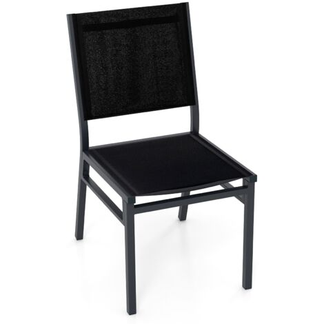 COSTWAY Outdoor Dining Chairs Patio Armless Chair Lightweight Metal Chair (1/5)