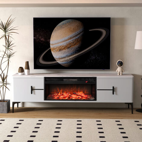 COSTWAY 86 cm Electric Fireplace 5000 BTU Recessed Fireplace Insert
