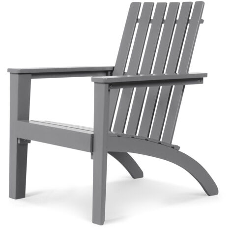 COSTWAY Outdoor Wooden Armchair Backyard Lounge Adirondack Chair Patio Chair (1/5)