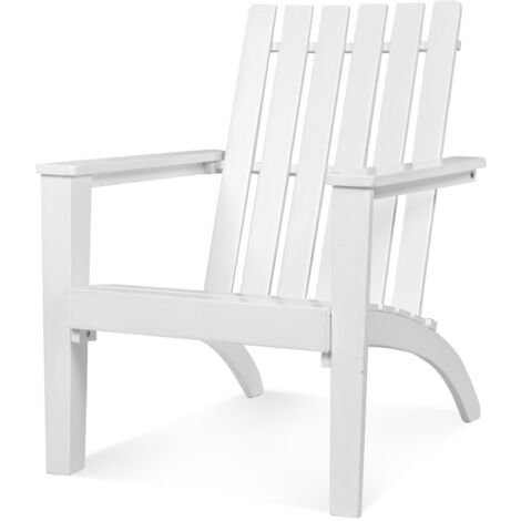 COSTWAY Outdoor Wooden Armchair Backyard Lounge Adirondack Chair Patio Chair (1/5)