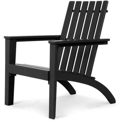 COSTWAY Outdoor Wooden Armchair Backyard Lounge Adirondack Chair Patio Chair (1/5)