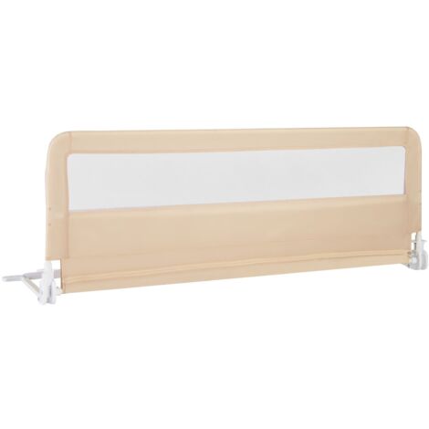 COSTWAY Toddlers Bed Rail Guard 150CM Foldable Baby Bed Rail-Beige