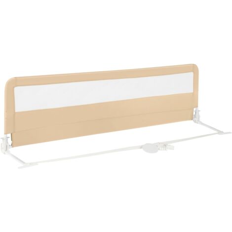 COSTWAY Toddlers Bed Rail Guard 180CM Foldable Baby Bed Rail-Beige (1/5)