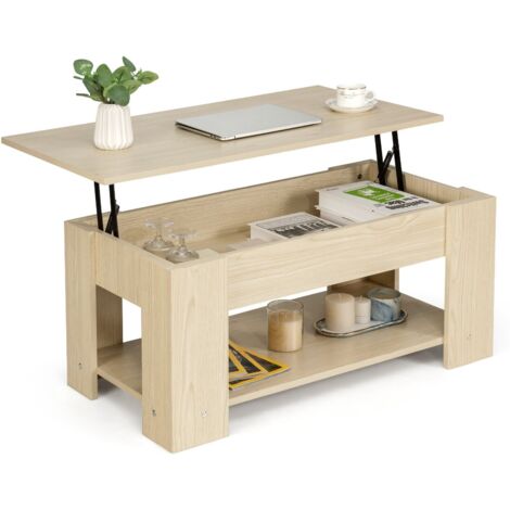COSTWAY Lift Top Height Adjustable Coffee Table Side Table w/Integrated ...