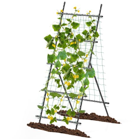 190 cm Tall Garden Trellis Vertical Plant Support Stand w/ Netting (1/5)