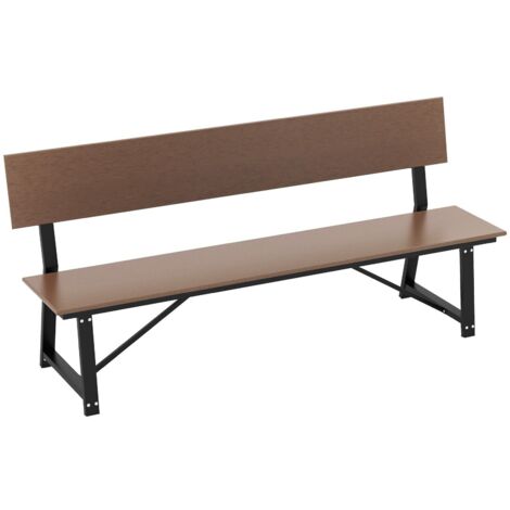 183cm Outdoor Garden Bench 4-Person Patio HDPE Bench with Backrest (1/5)