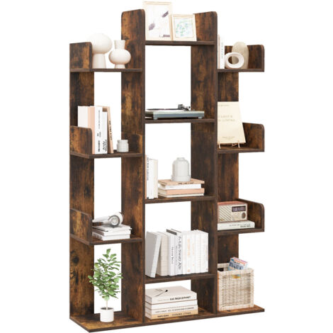 COSTWAY Tree Bookshelf Tall Bookcase Corner Books Storage Organizer Display Cube Shelf