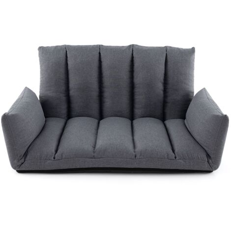 COSTWAY Foldable Floor Sofa Upholstered Recliner Chair W/Adjustable Backrest (1/5)