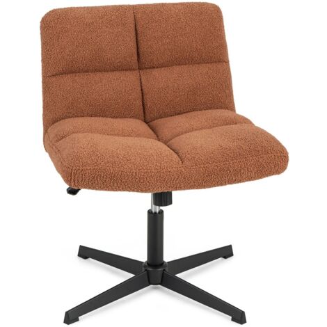 COSTWAY Armless Office Chair Swivel Desk Chair Adjustable Task Vanity Chair-Coffee