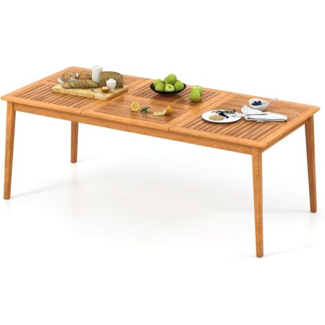 COSTWAY 200 x 90cm Outdoor Acacia Wood Dining Table for 8 People (1/5)