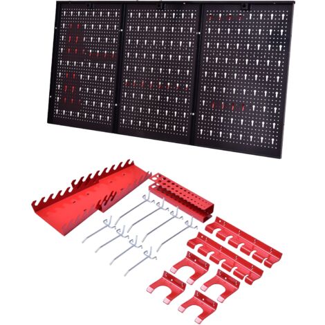 COSTWAY Pegboard Wall Organizer Kit Multifunctional Garage Storage-Black