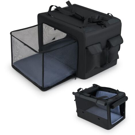 COSTWAY Folding Soft Dog Crate Portable Foldable Pet Carrying Bag-Black