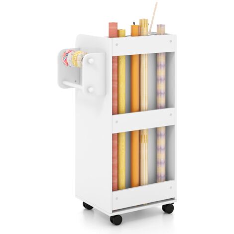 COSTWAY Rolling Storage Cart Mobile Storage Cabinet with 3 Drawers (1/5)