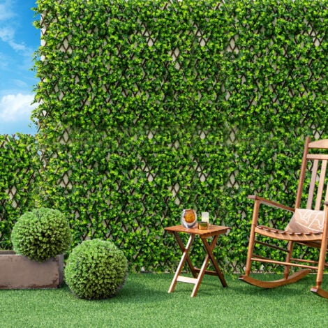 COSTWAY Expandable Fence Privacy Screen Decorative Fencing Panel Indoor Outdoor